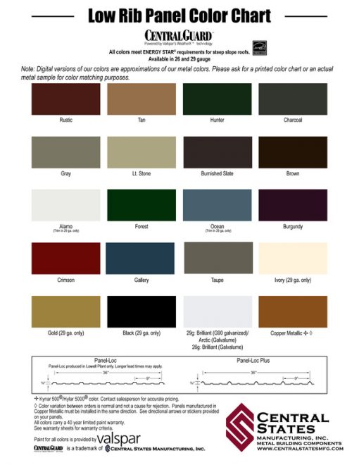 Metal Siding and Roofing Color Options - Good's Garden Sheds